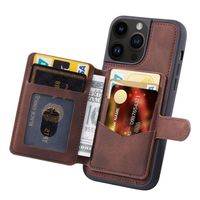 Étui portefeuille en cuir magnétique à rabat pour iPhone 16 Pro Max 15 14 Pro 17 porte-cartes Folio Cover
