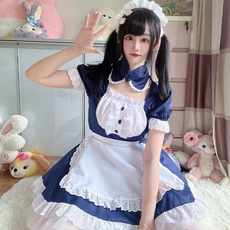 Bleu [Robe + Tablier + Col + Coiffe]