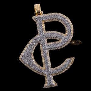 Hip Hop Iced Out Alphabet Pendant Unisex Women's Full Moissanite Rose <b>Silver</b> Plated Custom Letter Pendant Hip Hop Party - Product Image 2