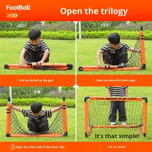 Foldable Soccer <b>Goal</b> Children's Soccer Toy Simple <b>Portable</b> Frame White/Orange Packaged Kindergarten Outdoor Sports Early - Product Image 5