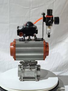 批发1000 WOG 304不锈钢螺纹球阀，带气动执行器，用于水OEM - Product Image 3