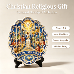 Placa de Resina Católica Personalizada con <span class=keywords><strong>el</strong></span> <span class=keywords><strong>Espíritu</strong></span> <span class=keywords><strong>Santo</strong></span> de Pentecostes, Relieve 3D, Virgen María, Apóstoles, <span class=keywords><strong>Paloma</strong></span>, Arte Religioso de Iglesia, Decoración, Venta al por Mayor - Product Image 2