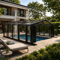 Abri de voiture pliant rétractable en aluminium moderne et minimaliste, sur mesure, pour extérieur, imperméable, avec toit en polycarbonate, personnalisable