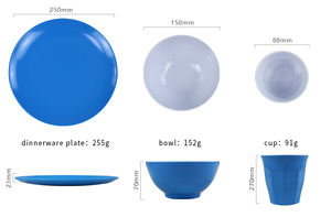 Service de table spécial de luxe, vaisselle personnalisée, en mélamine et rose, 3 pièces, LFGB - Product Image 6