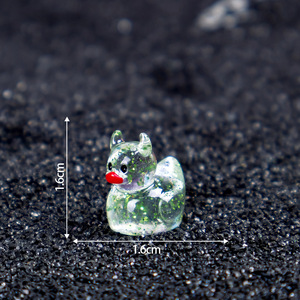 Miniature de canard diable scintillant pour Halloween, accessoires d'artisanat en résine DIY, ornement - Product Image 3