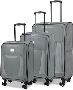 Set da Viaggio <span class=keywords><strong>in</strong></span> <span class=keywords><strong>Tessuto</strong></span> a 3 Pezzi, Valigia Espandibile Morbida con Ruote Girevoli, Borsa Grande da Stiva - Product Image 4