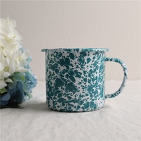 Mug en émail personnalisé de 12 oz, sans danger pour les aliments, en acier métallique, pour le camping, le bureau, café, isolation sous vide, sublimation