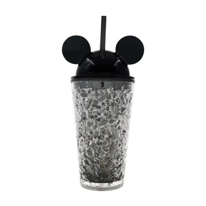 Vasos de plástico con forma de oreja de <span class=keywords><strong>mickey</strong></span> para el agua, vaso portátil de plástico de doble pared de 450ML y 16oz - Product Image 2