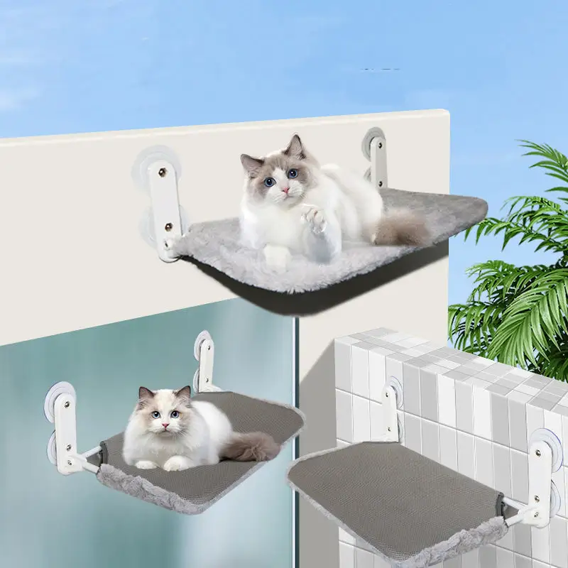 2023 Cordless Metal Cat Window Perch Hammock Cat Bed Window Mounted For Large Cats