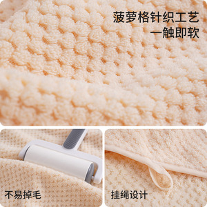 Juego de toallas de felpa de piña, toalla de baño de felpa de coral extra grande y gruesa, de secado rápido y absorbente, para el hogar, para adultos, rectangular - Product Image 1