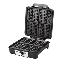 SUNWJN 4 pièces gaufrier en acier inoxydable pour petit déjeuner et collations Machine à gaufres carrée XL