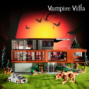 <span class=keywords><strong>DK</strong></span> 80023 2813 pièces lumière Hawke Villa bloc de construction brique ensemble modèle MOC technique jouet en plastique moderne Festival cadeau - Product Image 2
