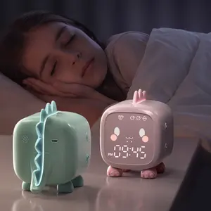 שעון מעורר דיגיטלי דינוזאור חמוד לילדים ליד המיטה ילדים אימון שינה להתעורר לאור לילה