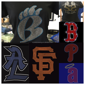 Trasferibili Termoadesivi Personalizzati con Logo Sportivo Universitario in Cristallo per Magliette, Mascotte di Football con Cristalli Luccicanti - Product Image 2