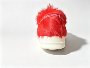 Sneakers plateforme multicolores en crin de cheval, bout rond, style lacets - Product Image 1