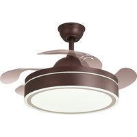 Ventilateur de plafond électrique silencieux réversible avec télécommande et éclairage, 4 pales métalliques rétractables, moteur DC, 42/48 pouces, BreezeLux OEM ODM, garantie 2 ans