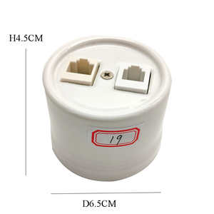 Vente en gros Téléphone en porcelaine vintage Montage en surface Prise murale RJ11 Internet RJ45 pour ordinateur avec cadre - Product Image 2