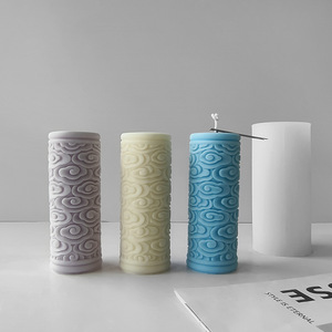 3D tốt lành đám mây dập nổi hình trụ hương liệu nến khuôn tự làm hộ gia đình nến Silicone khuôn mẫu - Product Image 5