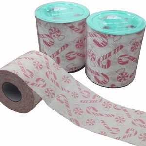 Kit cadeau noël en tissu damassé, 4 paquets de mouchoirs de toilette - Product Image 3