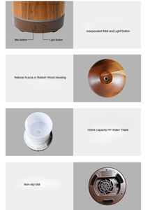 Humidificateur personnel de diffuseur d'arôme d'air de diffuseur d'huile essentielle <span class=keywords><strong>en</strong></span> bois véritable de vente <span class=keywords><strong>en</strong></span> <span class=keywords><strong>gros</strong></span> de conception unique pour le bureau à domicile - Product Image 6