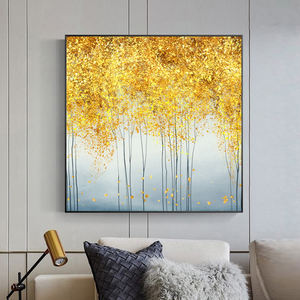 Colecciones de arte moderno para Resorts, <span class=keywords><strong>pintado</strong></span> a mano, árbol amarillo, montaña dorada, paisaje moderno, lienzo, arte de pared, pinturas abstractas - Product Image 3