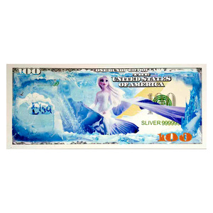 Billet de banque commémoratif Frozen Elsa Anna <span class=keywords><strong>Olaf</strong></span> en argent, carte holographique en plastique, cadeau <span class=keywords><strong>Disney</strong></span> pour enfants, collection - Product Image 4