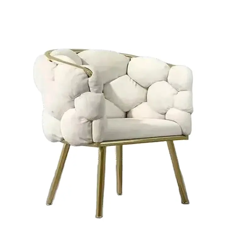 安価で快適な北欧の高級モダンなデザイン布張りの柔らかい生地ベルベットレストランダイニングルームの椅子レストラン用