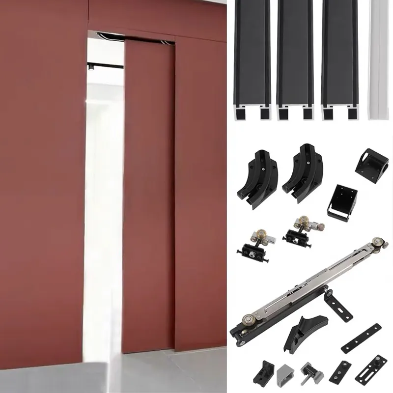 Sliding Door System Aluminum Sliding Door Hanging Rail System Roller For Sale Flush Sliding Door System