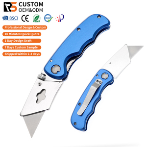 Hot Selling Quick Change Blades Aluminum Handle Safety <b>Lock</b> Folding Box Cutter Utility <b>Knife</b> - Product Image 1