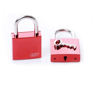 Nouvelle Arrivée AJF - <span class=keywords><strong>Cadenas</strong></span> Carré en Alliage de Zinc 40mm, Rouge, Chromé par Électrophorèse, Type <span class=keywords><strong>Cadenas</strong></span> d'Amour - Product Image 1