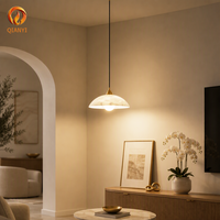 Lustre en albâtre espagnol, lampe d'art nordique pour salon et salle à manger, lampe suspendue moderne de luxe pour villa et chambre à coucher en marbre