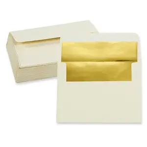 Fábrica personalizado A7 convite Envelopes ouro frustrado Envelopes forrado-perfeito para casamentos formaturas aniversário convites