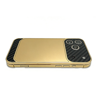 Pour iPhone 17 Series : Cadre de téléphone plaqué or de luxe, design populaire à Dubaï, boîtier de téléphone électroplaqué en fibre de carbone