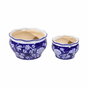Set di 2 Vasi per Fiori in Stile Cinese, Decorativi Tradizionali per Interni ed Esterni in Ceramica - Product Image 2