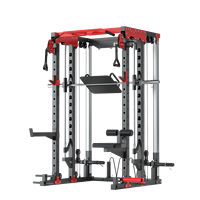 SNODE Máquina Smith Multifuncional de Acero Reforzado con Rack de Potencia y Cable Crossover para Sentadillas y Press de Banca, Entrenador de Fuerza para Gimnasio en Casa