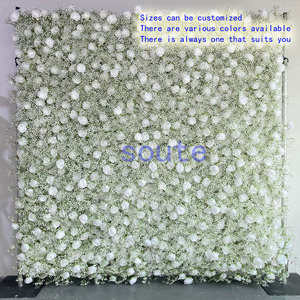 Pannello Floreale Artificiale Bianco 8x8 per Decorazione Sfondo Matrimonio e Baby Shower - Product Image 1