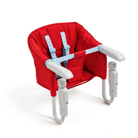 Siège d'alimentation pliable léger pour voyage, avec protège-bras anti-rayures et fixation par ceinture de sécurité sur table/chaise
