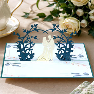 Romantische 3D Pop-up Hochzeits einladungen Umschläge Leeres Papier Grußkarten Braut dusche Weihnachten Neujahr Grüße UV - Product Image 1