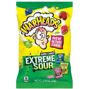 Warheads – bonbons durs extrêmement aigres 3.25oz saveurs assorties (1 sachet)