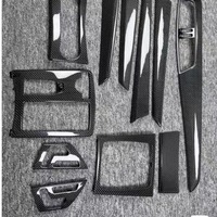 Kit de garnitures intérieures en fibre de carbone véritable pour Mercedes Benz Classe C W204 2008 à 2014, autocollants pour console, tableau de bord et portières