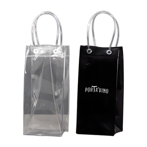Women's Custom Logo Printed Tote Shopping Bag Wholesale Cheap Transparent PVC Plastic Waterproof Button Closure Medium Size Box