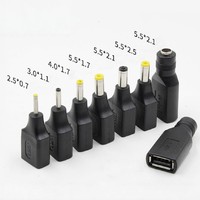 Adaptador de Corriente USB Hembra a DC 5.5x2.1mm Macho con Revestimiento de PVC |   Convertidor de 5V para Cargador USB a Dispositivos DC, Proyector y Altavoz