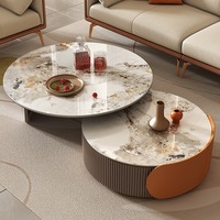 Ensemble table basse et meuble TV en ardoise minimaliste moderne Mobilier luxueux et durable pour petits appartements Style panneau de bois