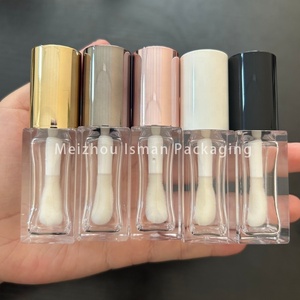 หลอดลิปกลอสทรงเหลี่ยม 8 มล. ยี่ห้อ ISMAN Wholesale สีโรสโกลด์ อำพัน ดำ ขาว ฝาสีดำ ขาว พร้อมหัวแปรงขนาดใหญ่ บรรจุภัณฑ์ลิปกลอสเปล่า - Product Image 2