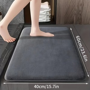 Tapis de bain en polaire corail uni Cangming 50x80cm, absorbant et antidérapant pour salle de bain - Product Image 2
