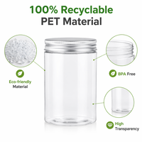 Pot en plastique PET de 50 ml à 250 ml avec couvercle, sans BPA, ambre, noir, bleu, transparent, pour crème, conteneur de stockage cosmétique