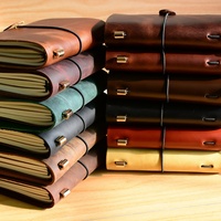 Carnet de voyage TN en cuir Crazy Horse vintage, journal artisanal à feuilles mobiles en cuir de vachette, en stock