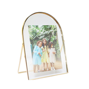 4x6 phong cách cổ điển Brass & Glass kim loại nổi hình ảnh khung hình bầu dục khung cho Tabletop hiển thị (Antique Vàng) - Product Image 6