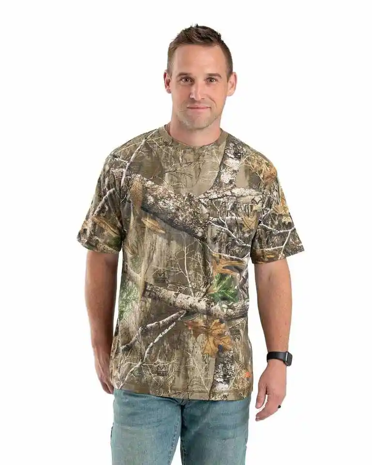 2023 Palm Selva Floresta Camo Real Tree Print T-shirts dos homens Casual T Camisas Homens Plus Size Tripulação Pescoço Pesado Algodão Gráfico T Shirt