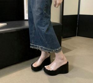 2025 nuevas zapatillas informales de aumento de suelas gruesas impermeables para mujer, chanclas de playa de estilo coreano S - Product Image 3